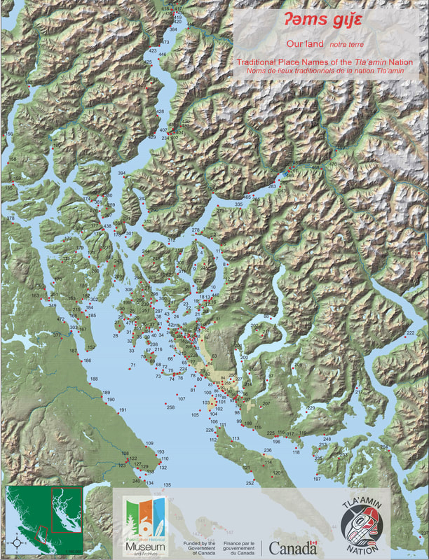Map Of Powell River Area Place Names - Powell River Historical Museum & Archives
